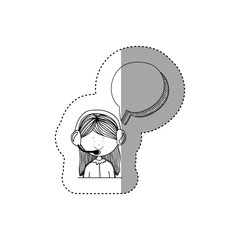 Woman operator icon. Call center technical service online and support theme. Isolated design. Vector illustration