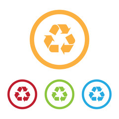 Colorful Recycle Icons With Rings