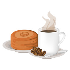 Bread and coffee mug icon. Bakery food shop traditional and product theme. Isolated design. Vector illustration
