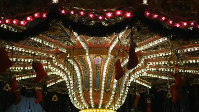 Iluminated carousel at night