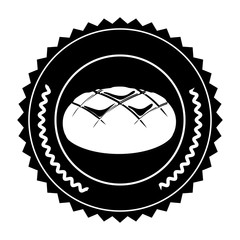 Bread inside seal stamp icon. Bakery food shop traditional and product theme. Isolated design. Vector illustration