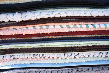 close up on stacking carpet