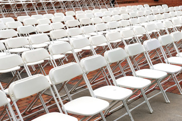 Fototapeta premium chairs arranged outdoor for ceremony
