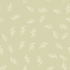 Seamless pattern with leaves. Nature background. Vector