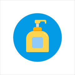 Women lubricating gel or Female lubricant color icon. Flat style