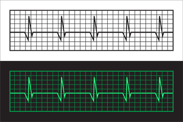 Tape Cardiogram. Two versions of Color and Black