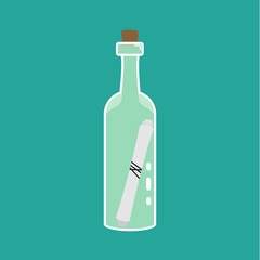  bottle with note stroke icon