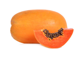 papaya on white background