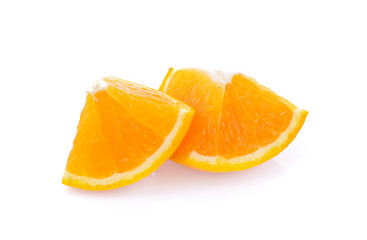 Fototapeta na wymiar Orange fruit slice isolated on white background