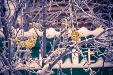 Artificial Decoration Golden Bird Retro