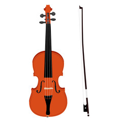Fototapeta na wymiar Violin with fiddlestick