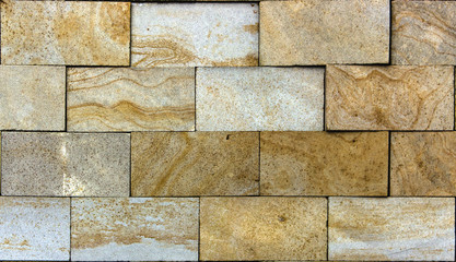 Samples of decorative facing stone