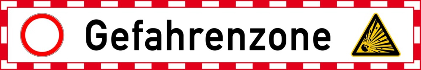 snr7 Schild-Neu-Rechteckig - Gefahrenzone - Absperrung rot-weiß gestreift - Zeichen: Durchfahrt verboten - Warnung vor Explosionsgefahr - Feuerwerk - xxl 6zu1 g4847