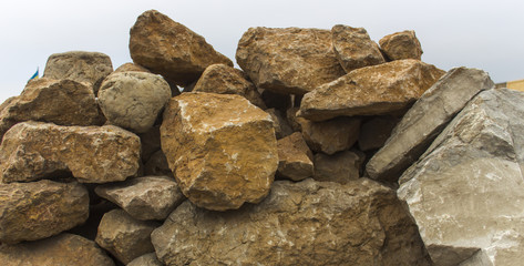 bunch of wild stone rubble, marble, limestone, travertine
