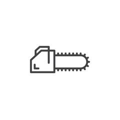 Chainsaw line icon, outline vector sign, linear pictogram isolated on white. Symbol, logo illustration