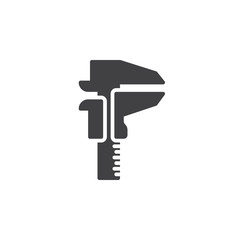 Caliper icon vector, filled flat sign, solid pictogram isolated on white. Symbol, logo illustration