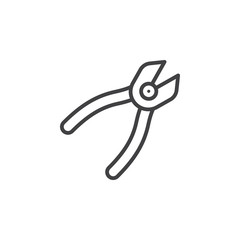 Pliers line icon, outline vector sign, linear pictogram isolated on white. Symbol, logo illustration