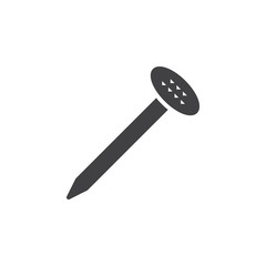 Nail icon vector, filled flat sign, solid pictogram isolated on white. Symbol, logo illustration