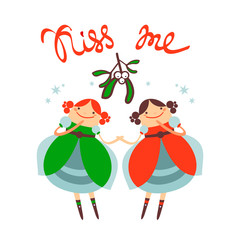 mistletoe two girls