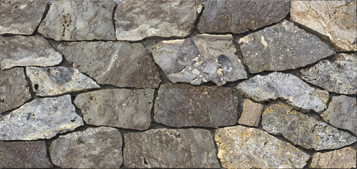 wall of multi colored wild stone