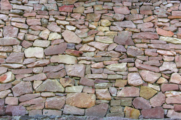 wall of multi colored wild stone