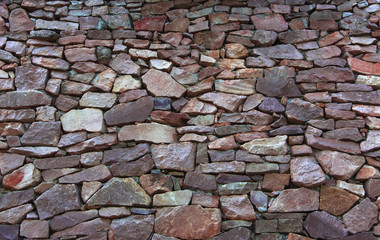 wall of multi colored wild stone