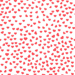 Abstract Valentine's Day hearts. Red hearts. Seamless background for your design. Vector illustration. Love concept. Cute wallpaper. Good idea for your Wedding,