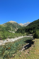 Fototapeta na wymiar Landscape of Ordesa National Park, VALLEY OF BUJIRUELO , Pyrenees, Spain.