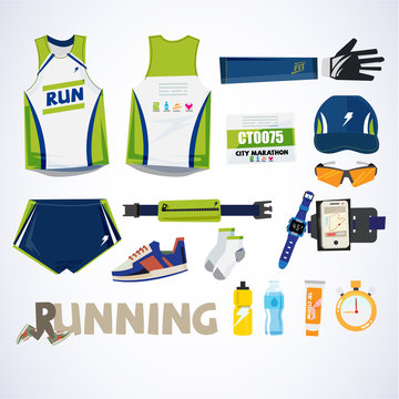 running kit element with typographic for header design. sport co