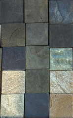 Samples of decorative facing stone