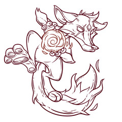 Vector illustration of a fire fox.
