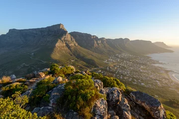 Papier Peint photo Montagne de la Table Table Mountain and 12 Apostles viewed from Lion's Head. Cape Town. Western Cape. South Africa