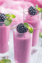 Delicious blackberry smoothie 