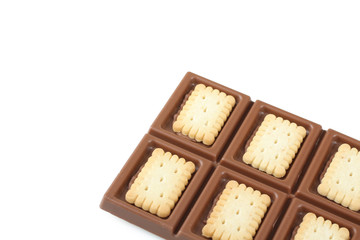 Chocolate cookies isolated on a white background.