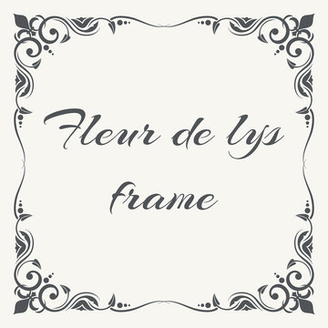 Fleur De Lys Ornate Frame White Background