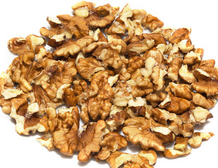 Peeled walnuts.