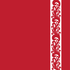 Floral border on red background