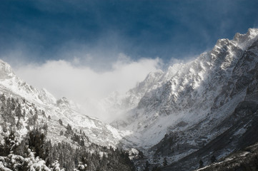 Snow covered winter mountain