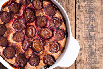 Original plum torte.