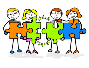 travail d'équipe et pièces de puzzle