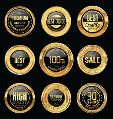 Luxury golden retro badges collection