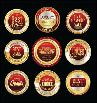 Luxury golden retro badges collection