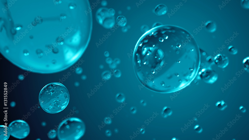 Aufkleber 3d render of computer generated water drop. abstract transparent