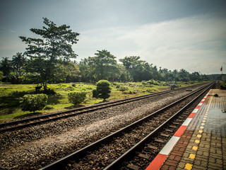 Obraz premium little train station in the upcountry