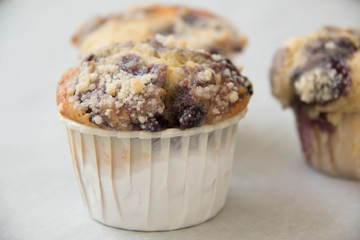 Large delicious blueberry muffin filling