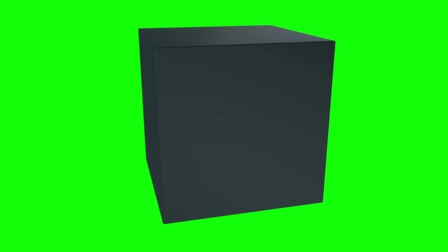 Black box rotate. Transportation concept. 3D render HD footage for your design. Green screen chroma key.