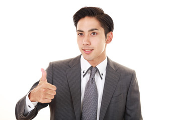 ガッツポーズのビジネスマン
