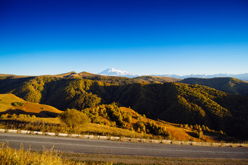 Beautiful landscapes with high mountains of Georgia, Europe.