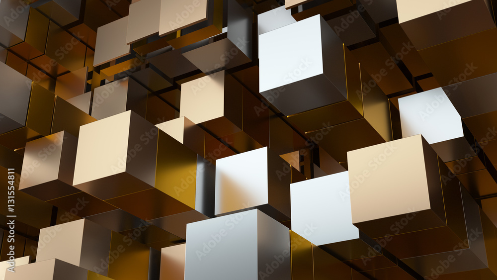Aufkleber 3d abstract background made of randomly extruded geometry.