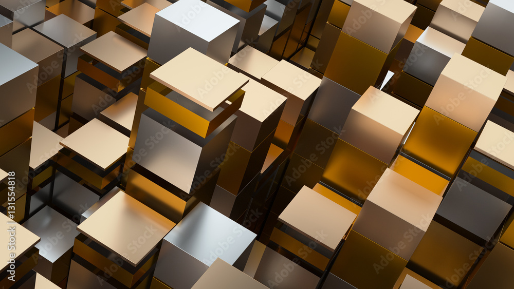 Poster 3d abstract background made of randomly extruded geometry.
